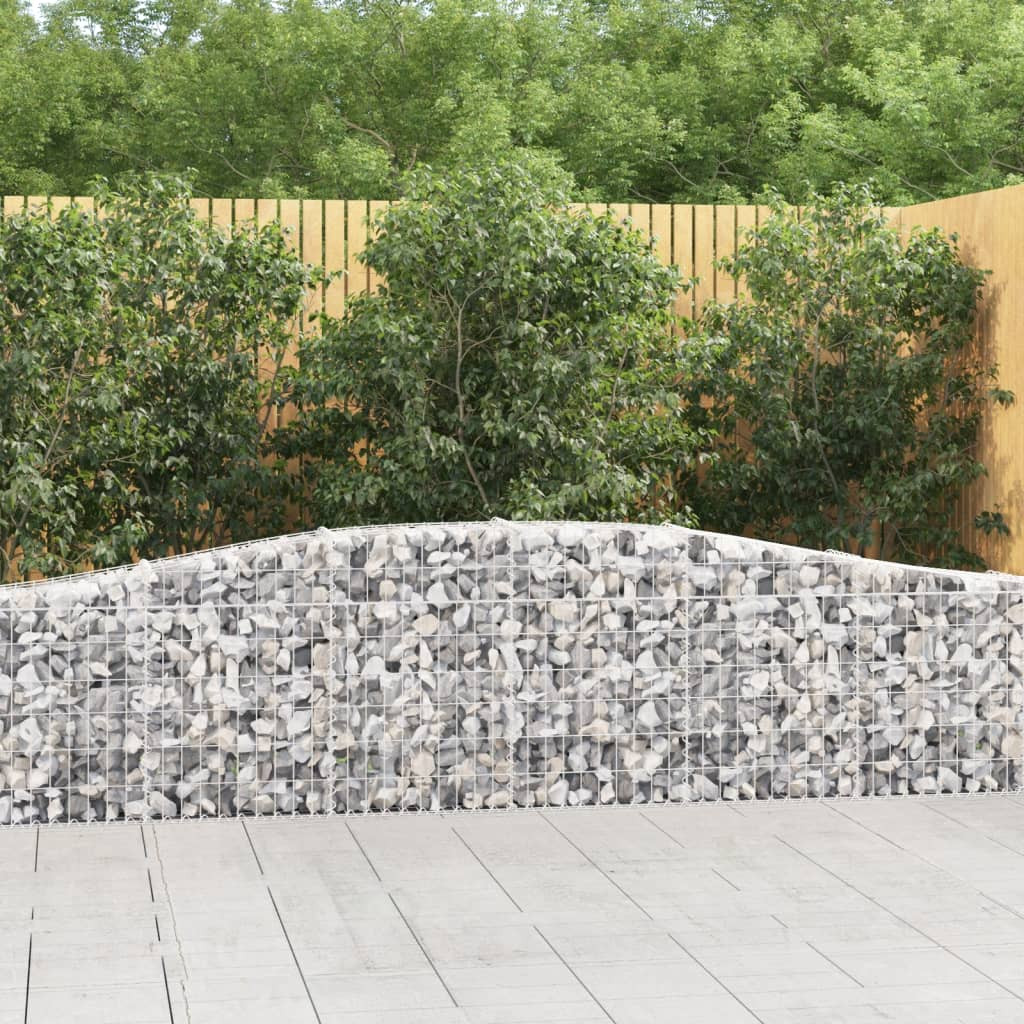 vidaXL Gabionen mit Hochbogen 10 Stk. 400x30x60/80 cm Verzinktes Eisen