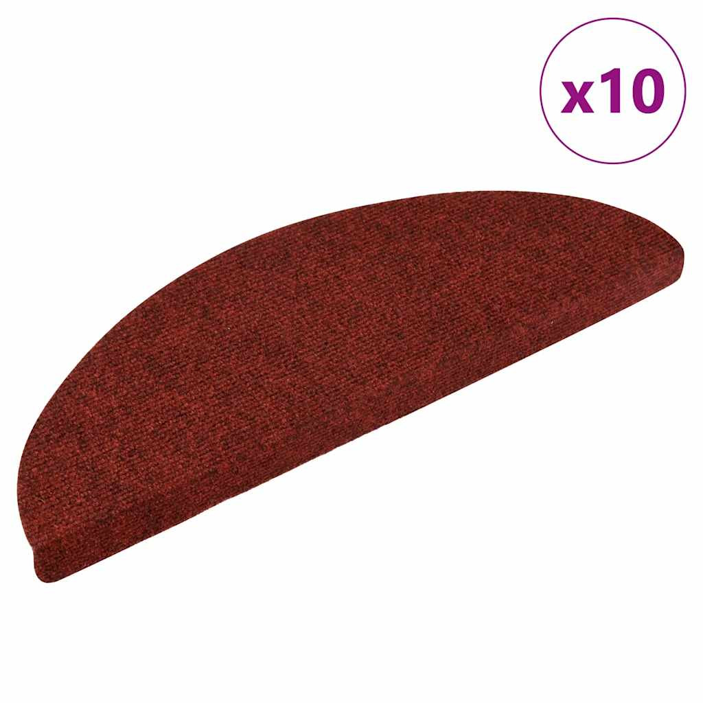 vidaXL Stufenmatten Selbstklebend 10 Stk. 56x17x3 cm Bordeauxrot Halbrund