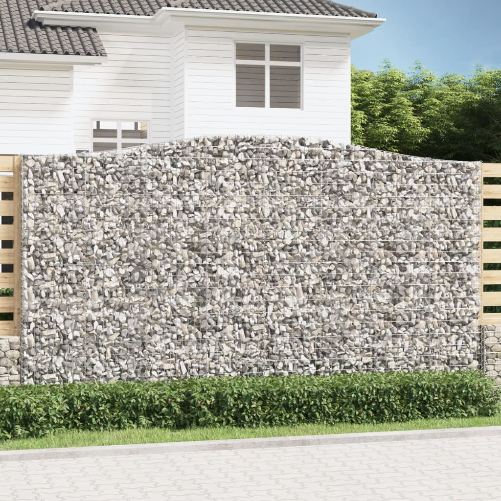 vidaXL Gabionen mit Hochbogen 10Stk. 400x30x220/240cm Verzinktes Eisen