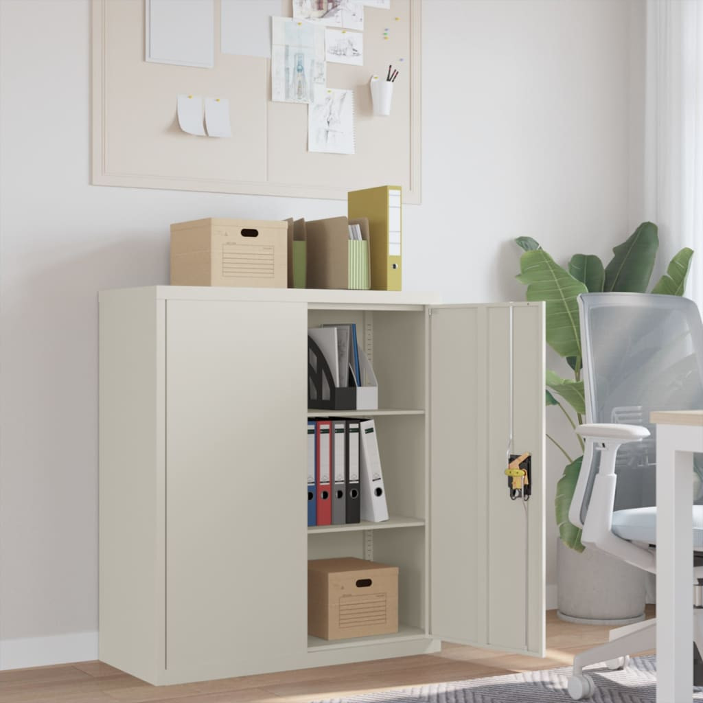 vidaXL Aktenschrank Weiß 90x40x105 cm Stahl
