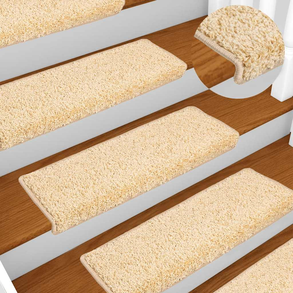 vidaXL Stufenmatten 10 Stk. 65x21x4 cm Creme Rechteckiger Rand
