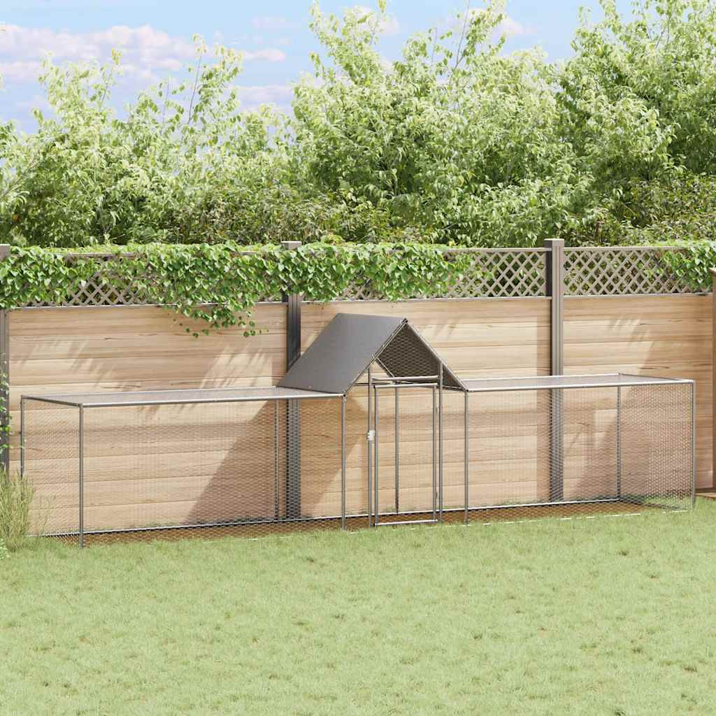 vidaXL Hühnerstall 5x1x1,5 m Verzinkter Stahl