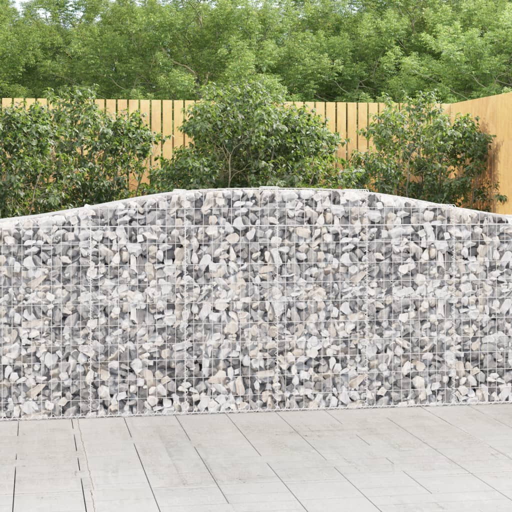 vidaXL Gabionen mit Hochbogen 15 Stk 400x50x100/120cm Verzinktes Eisen