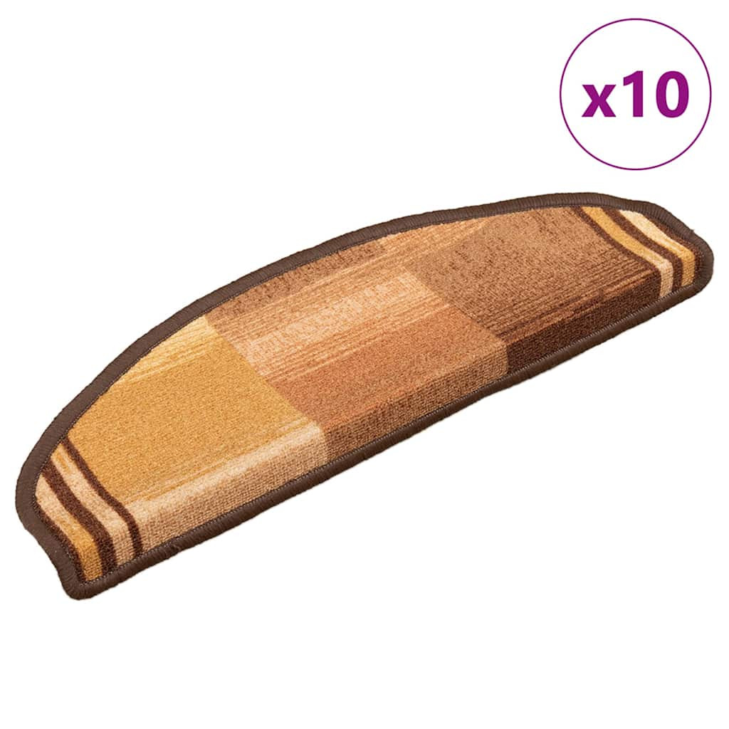 vidaXL Stufenmatten Selbstklebend 10 Stk. 65x21x4 cm Braun