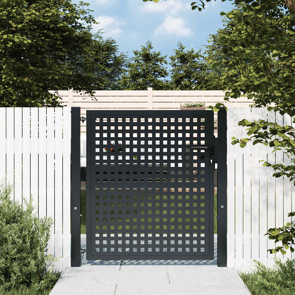vidaXL Gartentor Anthrazit 100x100 cm Stahl