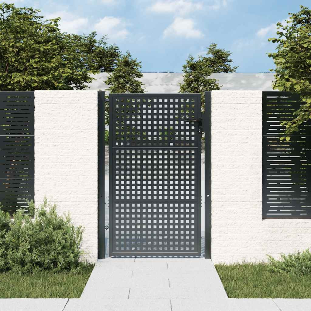 vidaXL Gartentor Anthrazit 100x150 cm Stahl