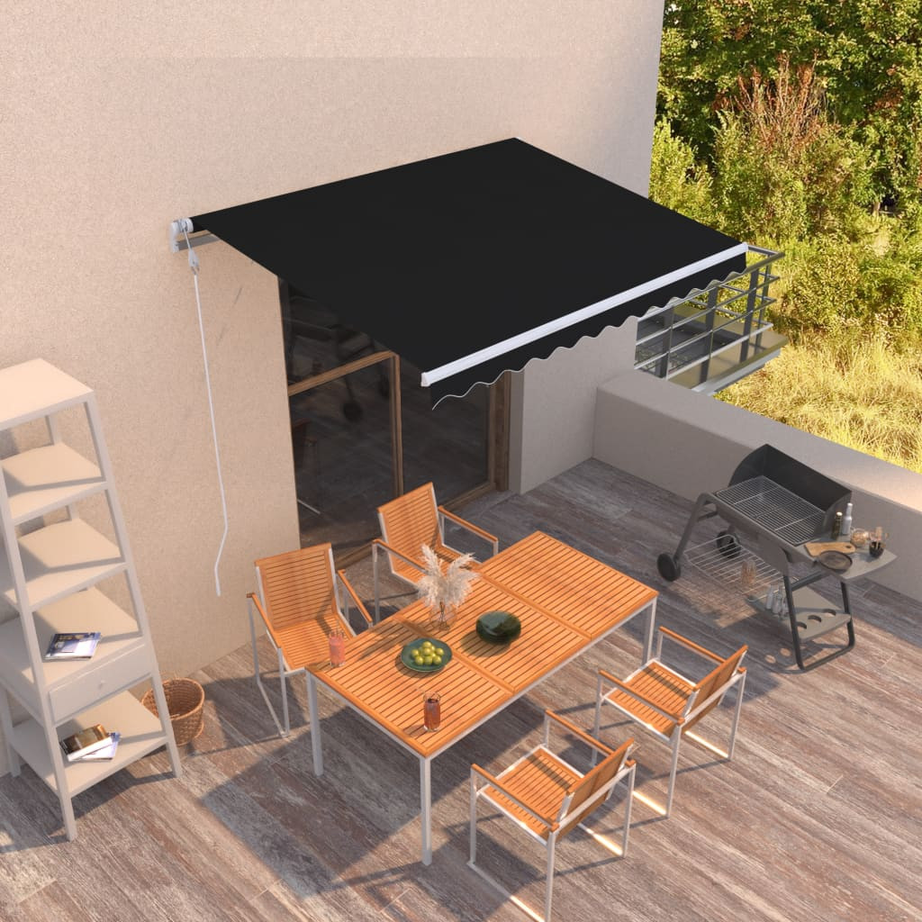vidaXL Markise Automatisch Einziehbar 300x250 cm Anthrazit