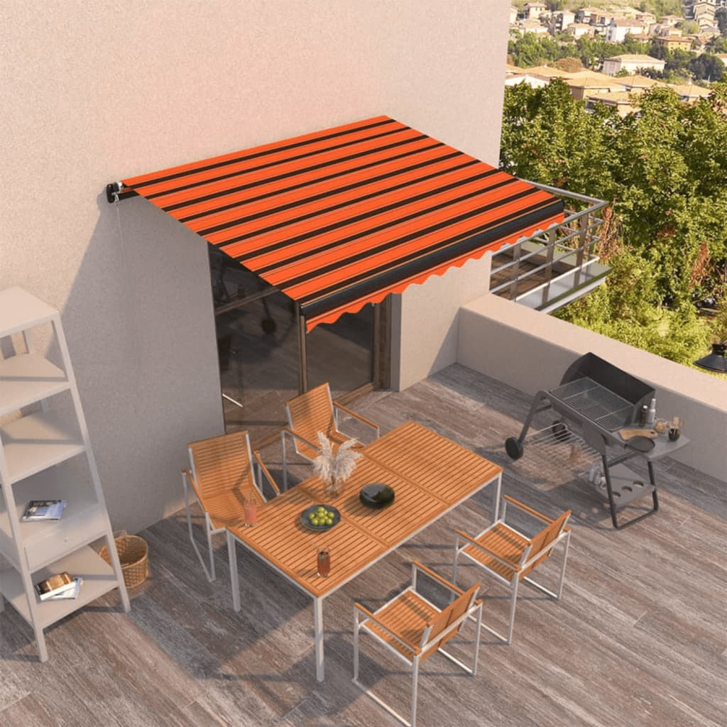 vidaXL Markise Manuell Einziehbar 400x300 cm Orange und Braun