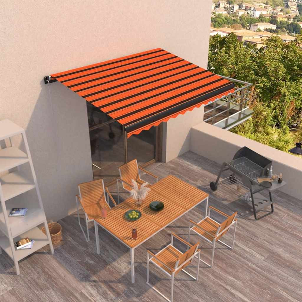 vidaXL Markise Automatisch Einziehbar 300x250 cm Orange und Braun