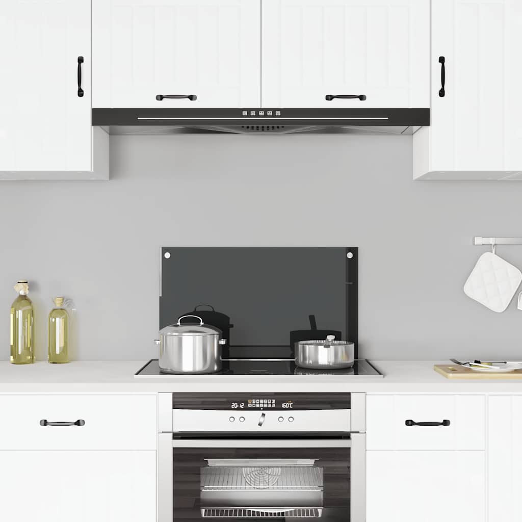 vidaXL Küchenrückwand Schwarz 70x40 cm Hartglas