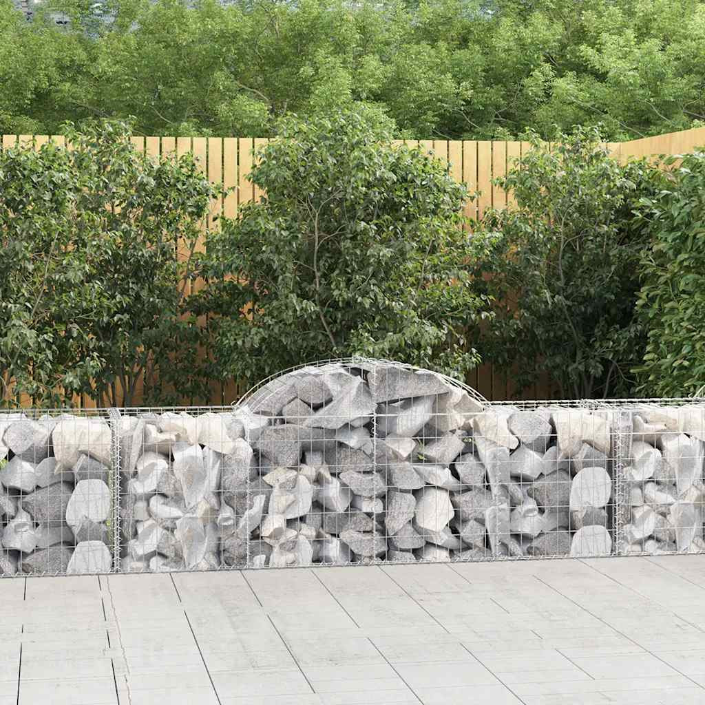 vidaXL Gabionen mit Hochbogen 12 Stk. 200x50x60/80 cm Verzinktes Eisen