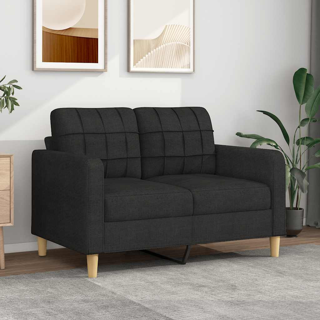 vidaXL 2-Sitzer-Sofa Schwarz 120 cm Stoff