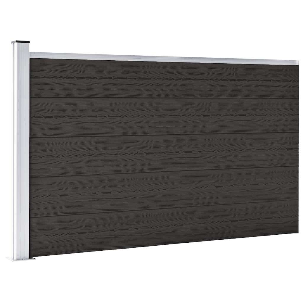 vidaXL Zaunelement WPC 175x105 cm Schwarz