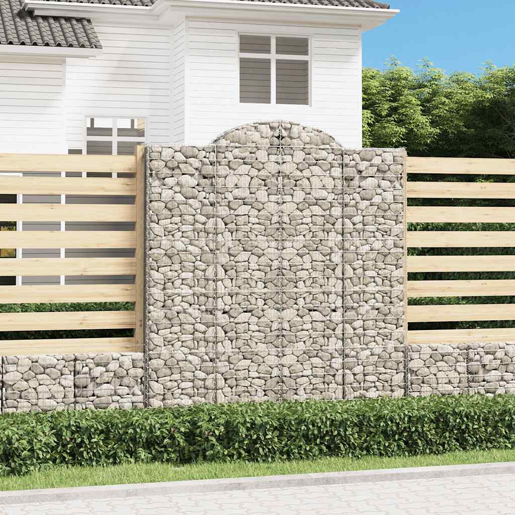 vidaXL Gabionen mit Hochbogen 20Stk. 200x50x220/240cm Verzinktes Eisen
