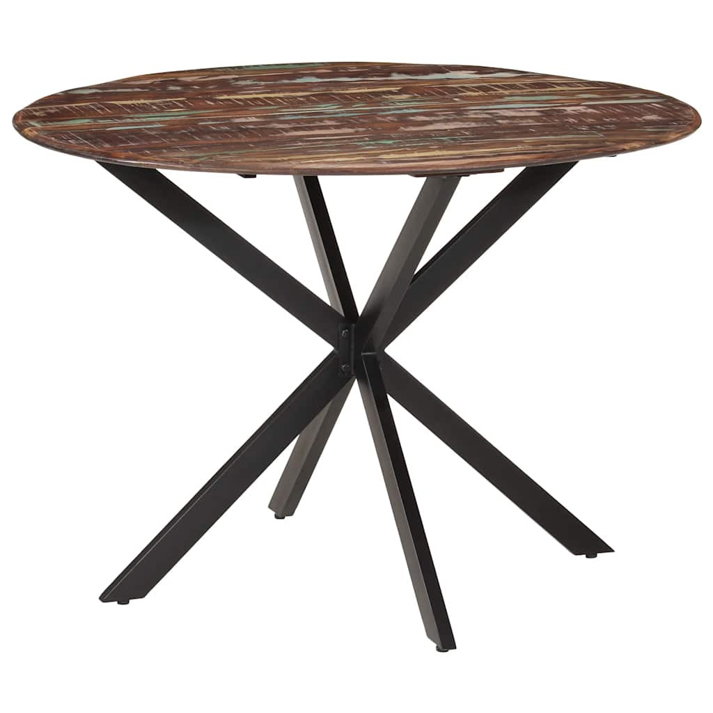 vidaXL Esstisch Ø110x78 cm Altholz Massiv und Stahl