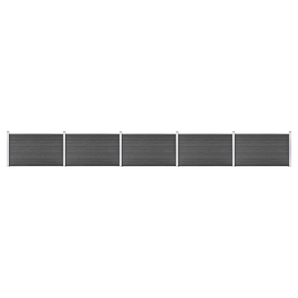 vidaXL Zaunelement Set WPC 872x105 cm Schwarz