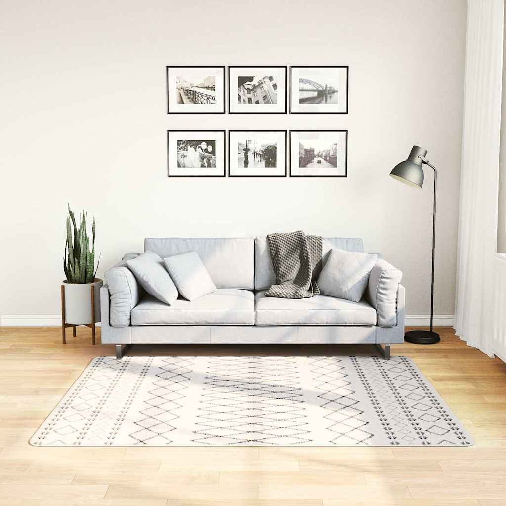 vidaXL Teppich Waschbar Schwarz und Weiß 120x170 cm