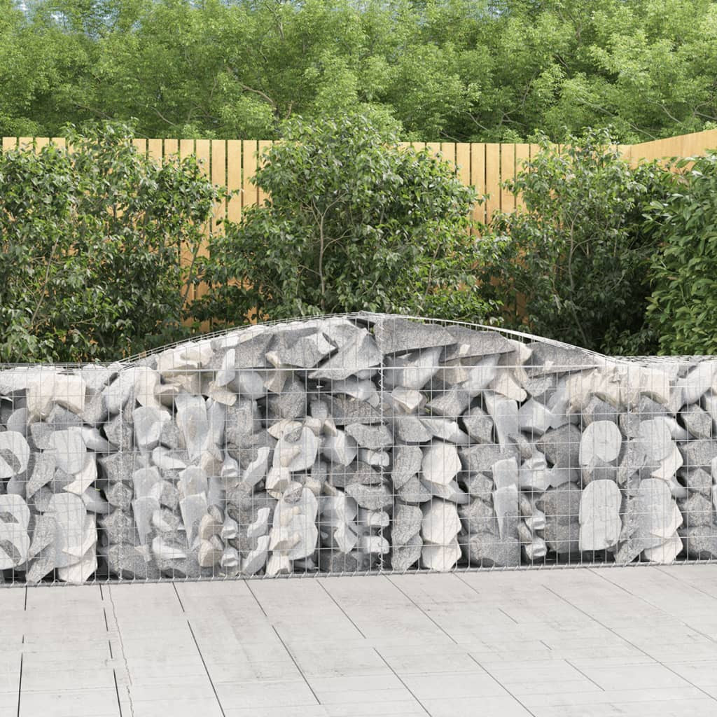vidaXL Gabionen mit Hochbogen 4 Stk. 400x50x80/100cm Verzinktes Eisen