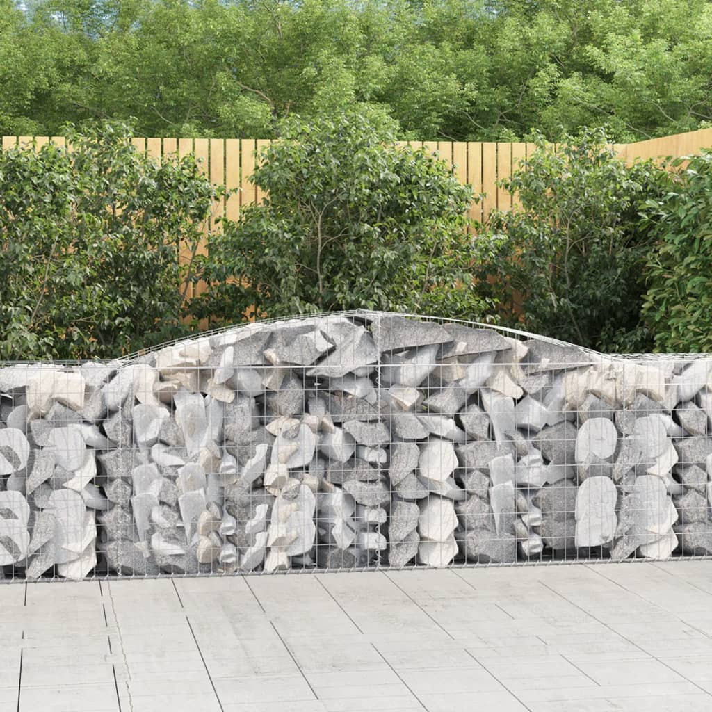 vidaXL Gabionen mit Hochbogen 20 Stk. 400x50x80/100cm Verzinktes Eisen