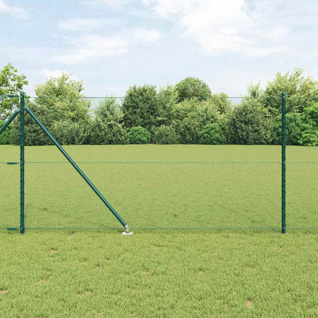 vidaXL Sechseckzaun mit Pfosten 10 x 1 m PVC-beschichteter Stahl Grün