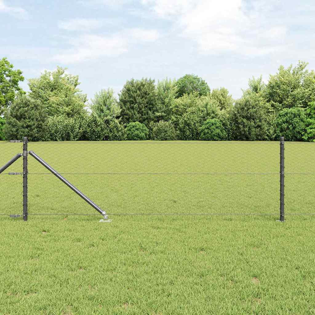 vidaXL Sechseckzaun mit Pfosten 100 x 0,6 m PVC-beschichteter Stahl