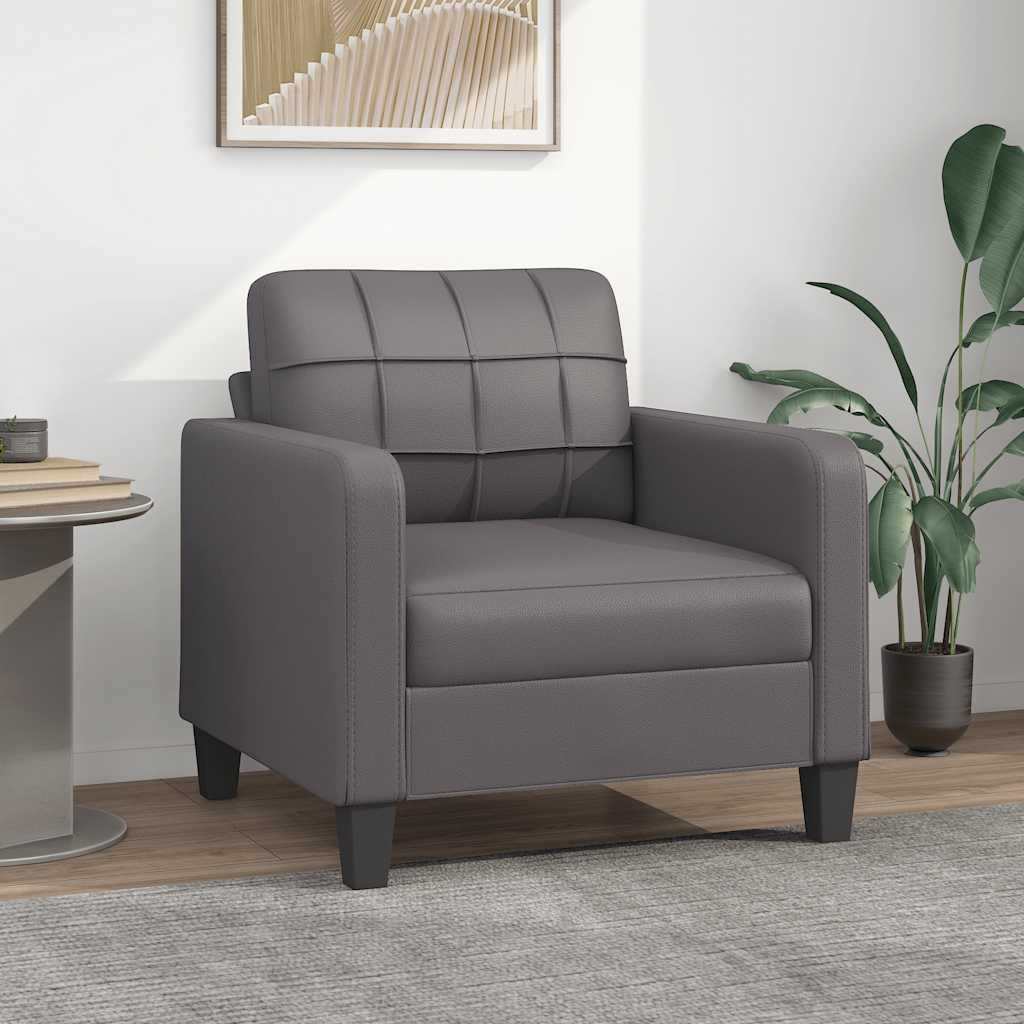vidaXL Sessel Grau 60 cm Kunstleder