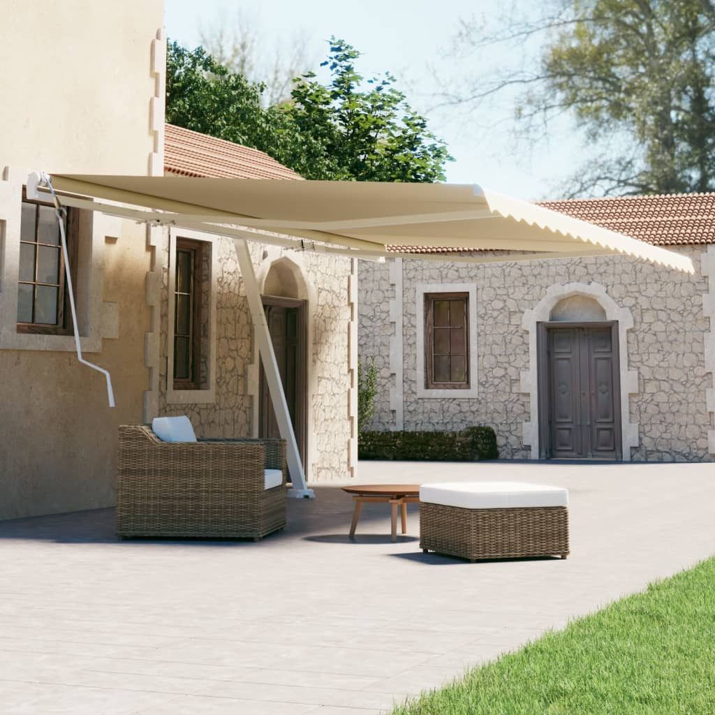 vidaXL Standmarkise Manuell Einziehbar 500x300 cm Creme