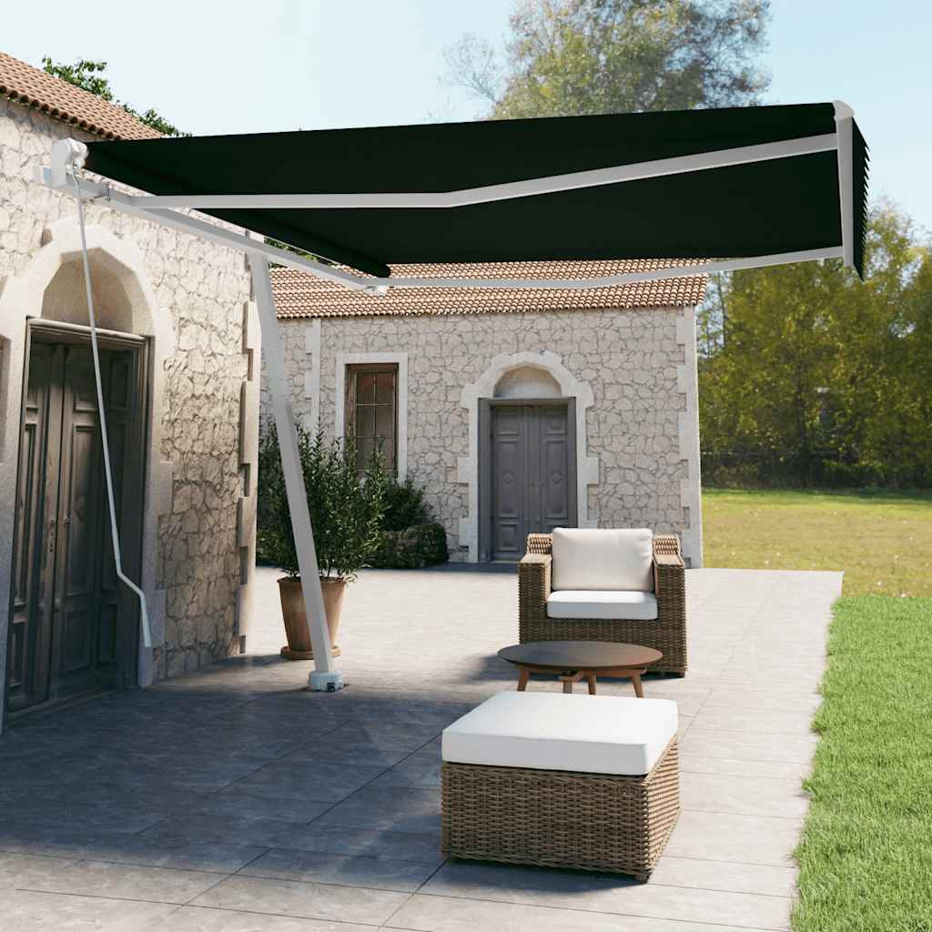 vidaXL Standmarkise Manuell Einziehbar 400x350 cm Anthrazit
