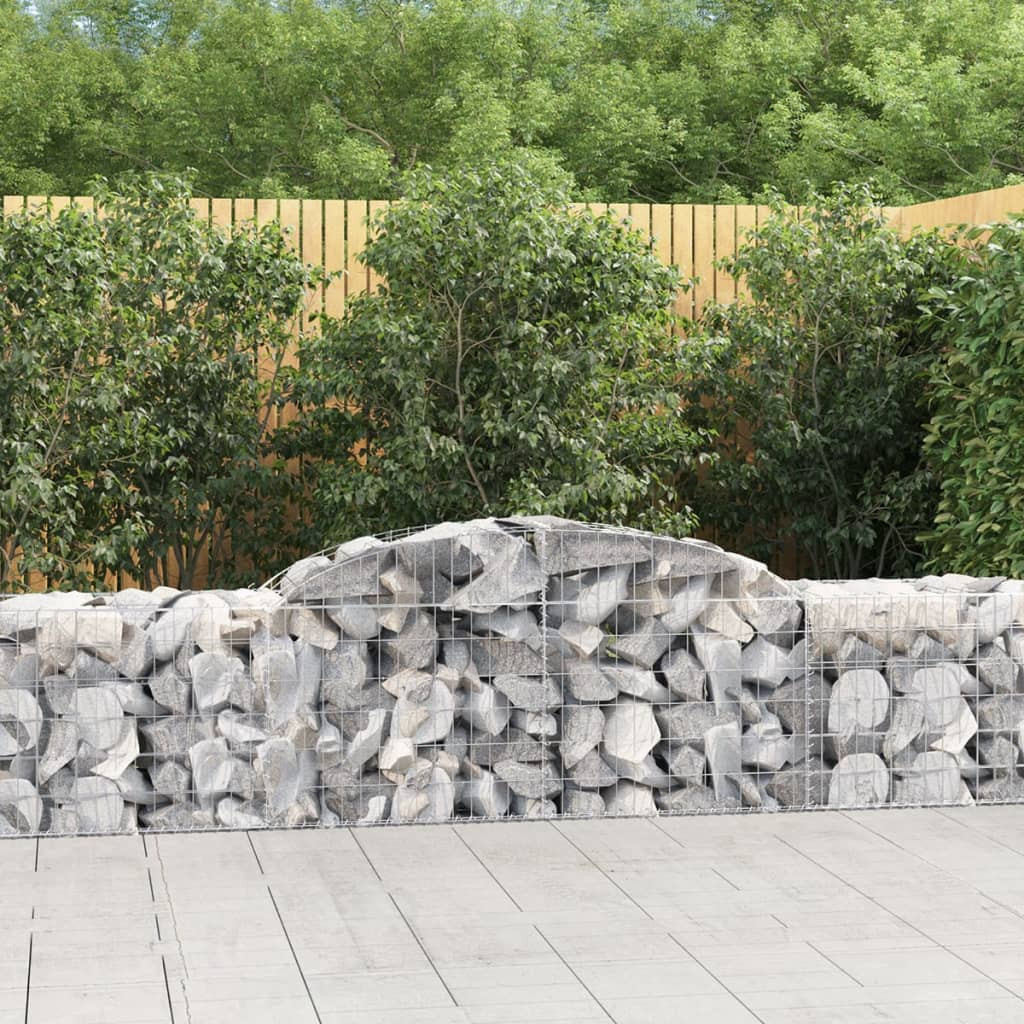vidaXL Gabionen mit Hochbogen 13 Stk. 300x50x60/80 cm Verzinktes Eisen