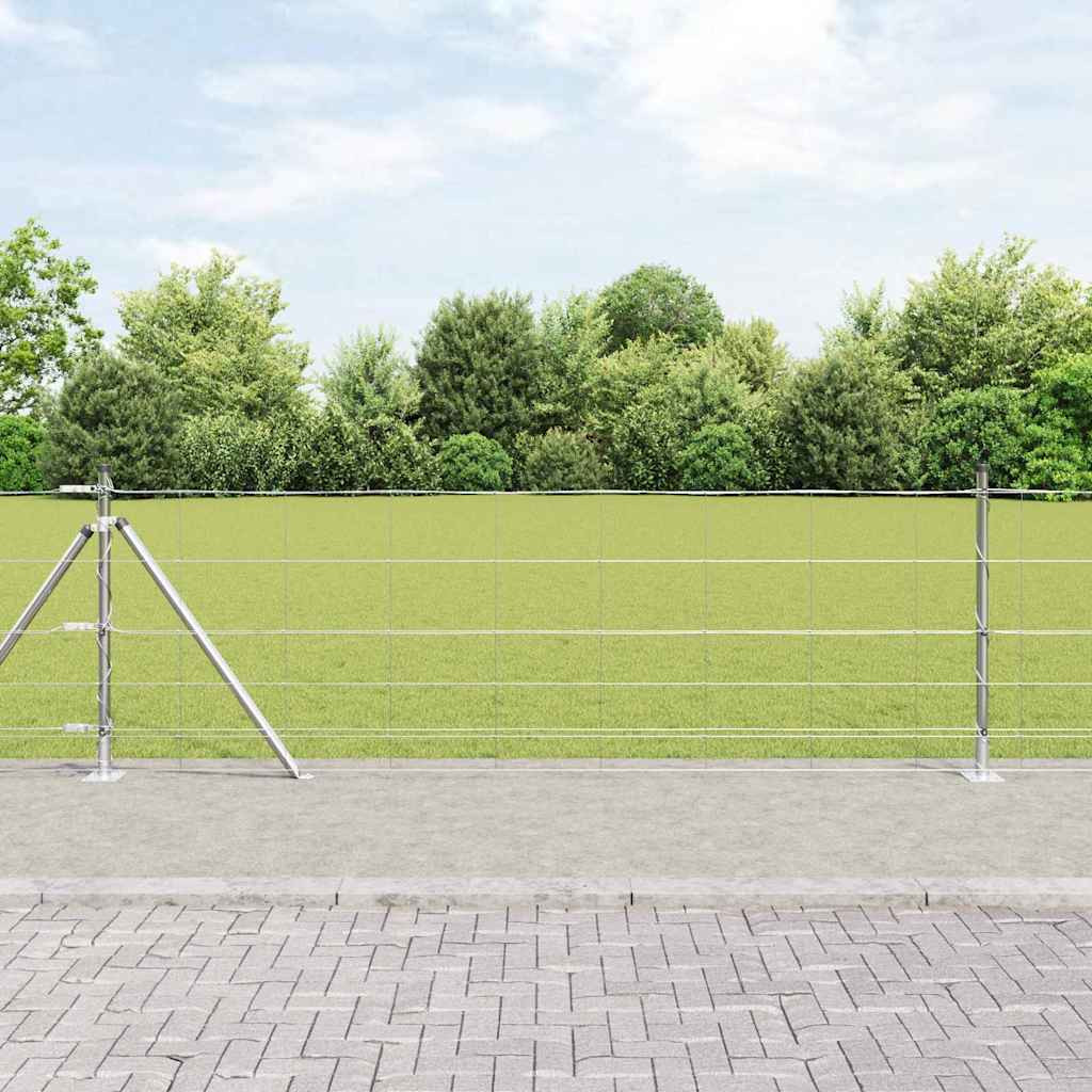 vidaXL Geschweißter Drahtzaun mit Betonfundament 100 x 0,8 m Silber