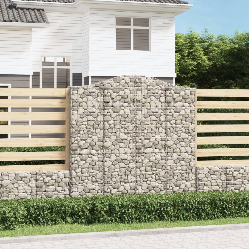 vidaXL Gabionen mit Hochbogen 11 Stk 200x30x200/220cm Verzinktes Eisen