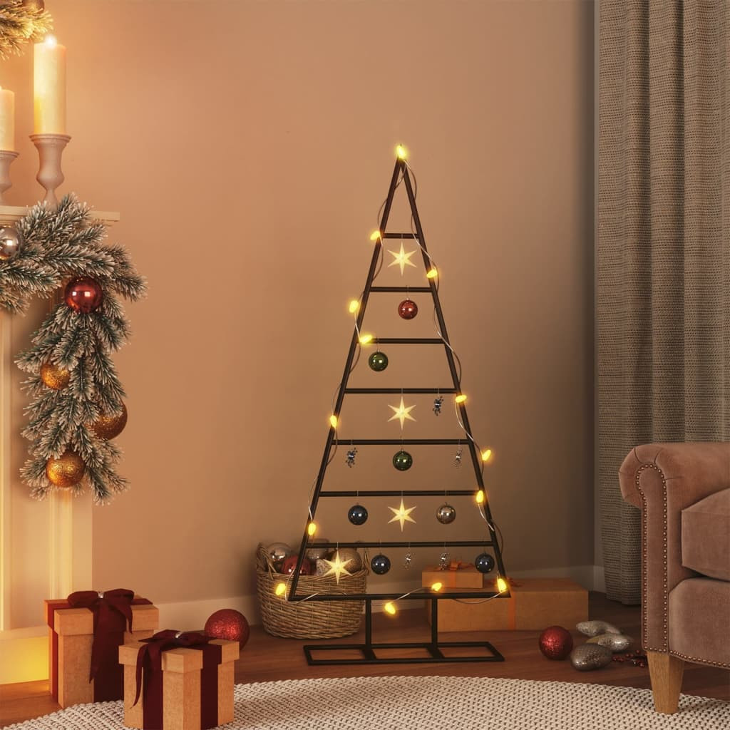 vidaXL Metall-Weihnachtsbaum für Dekorationen Schwarz 125 cm