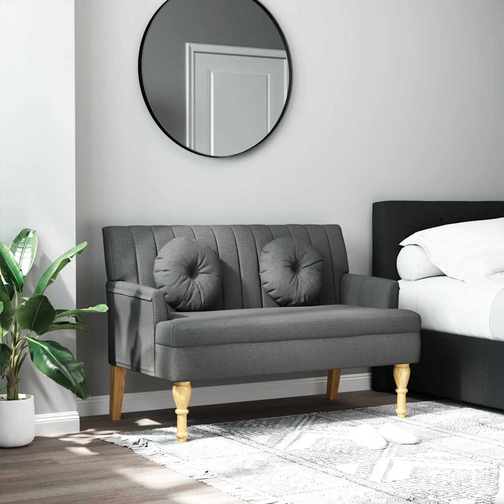 vidaXL Sitzbank mit Kissen Dunkelgrau 113x64,5x75,5 cm Stoff