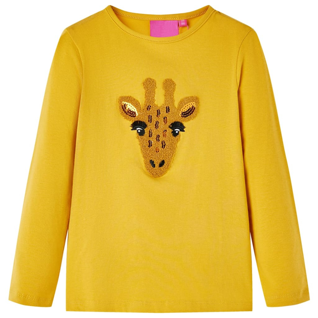 Kinder-Langarmshirt Dunkles Ocker 116