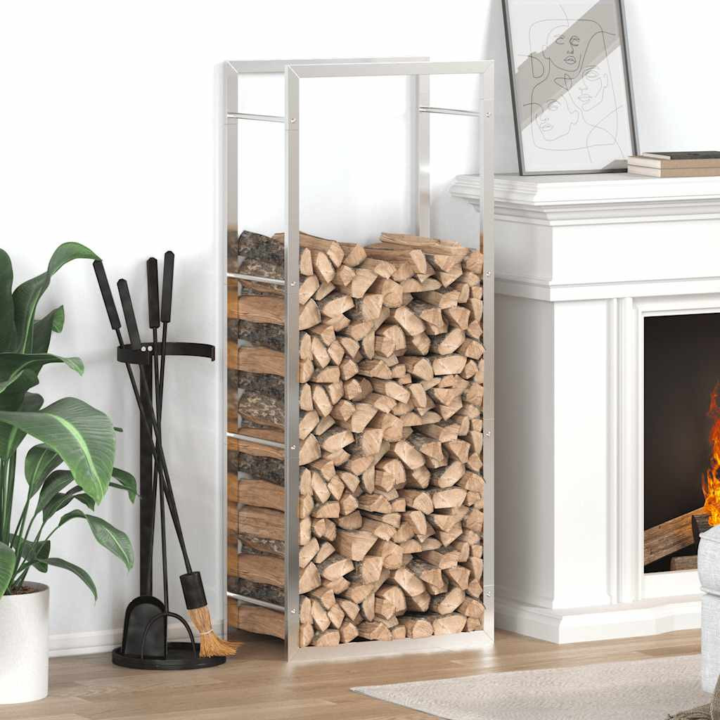 vidaXL Brennholzregal 50x28x132 cm Edelstahl