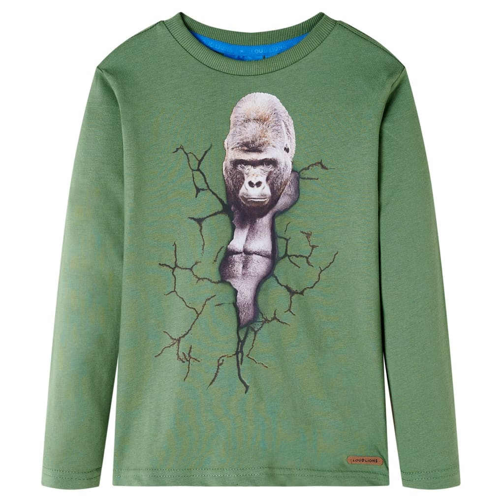 Kinder-Langarmshirt Helles Khaki 116