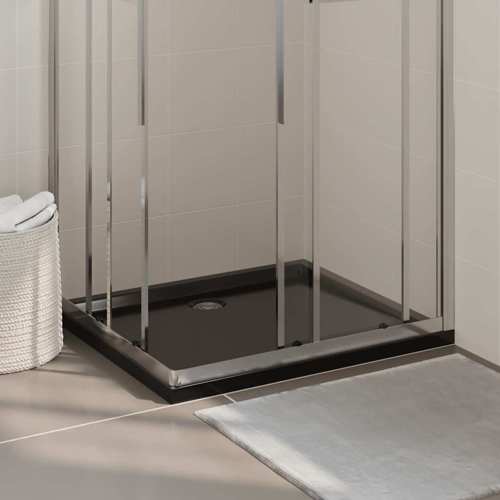 vidaXL Duschtasse ABS Rechteckig Schwarz 80x90 cm
