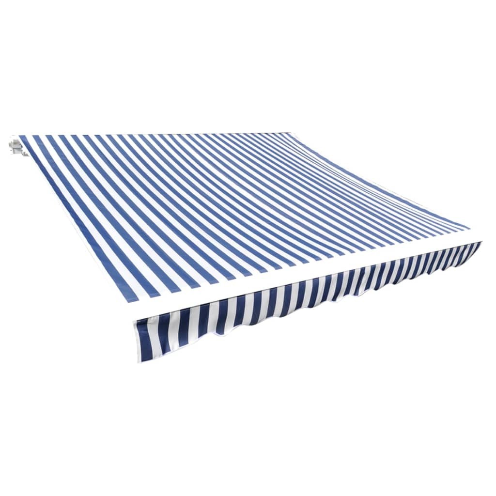 vidaXL Ersatzstoff für Markise Blau und Weiß 4x3 m Polyester