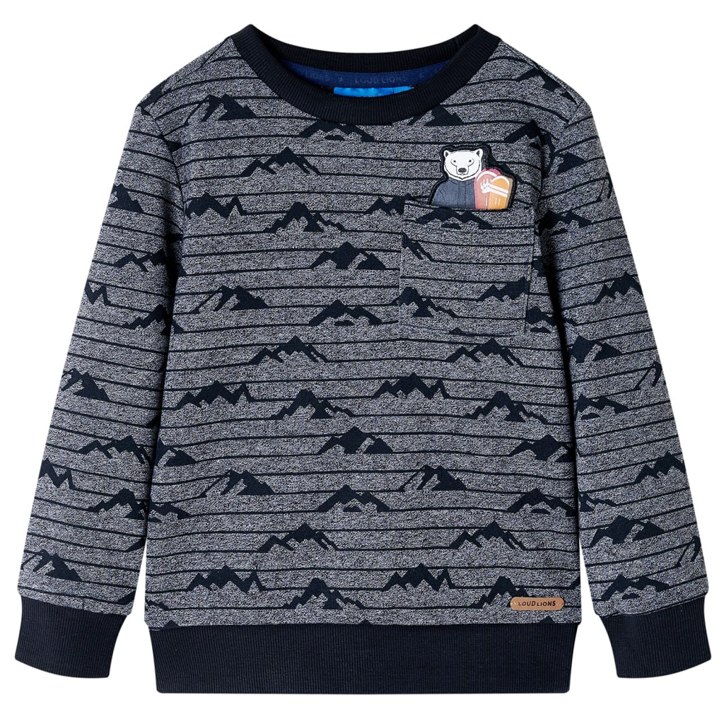 Kinder-Sweatshirt Marineblau Melange 104