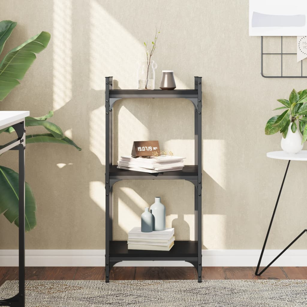 vidaXL Bücherregal 3 Böden Schwarz 40x30x86 cm Holzwerkstoff