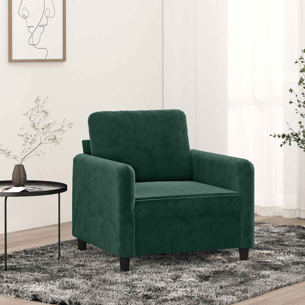 vidaXL Sessel Dunkelgrün 60 cm Samt
