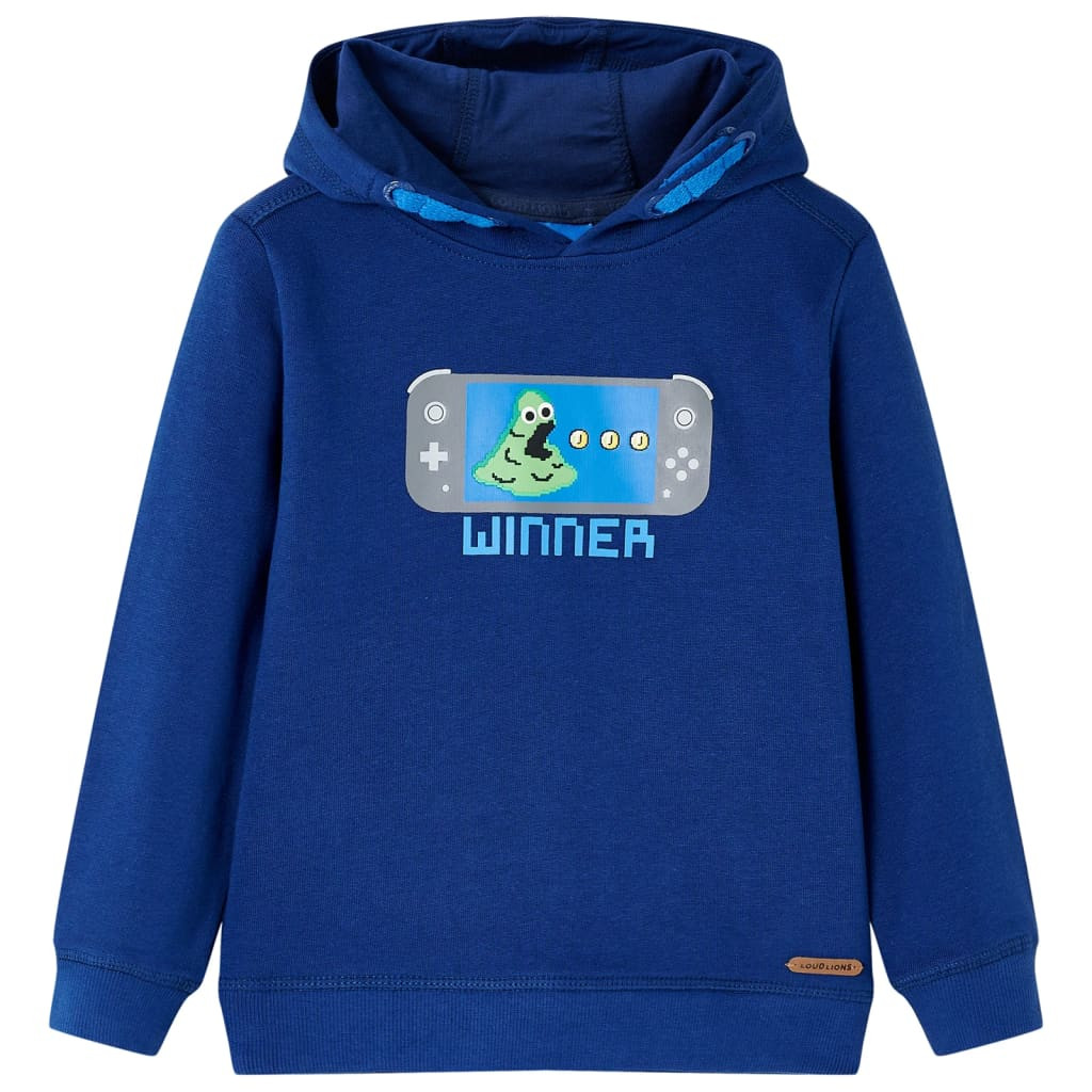 Kinder-Kapuzenpullover Dunkelblau 128