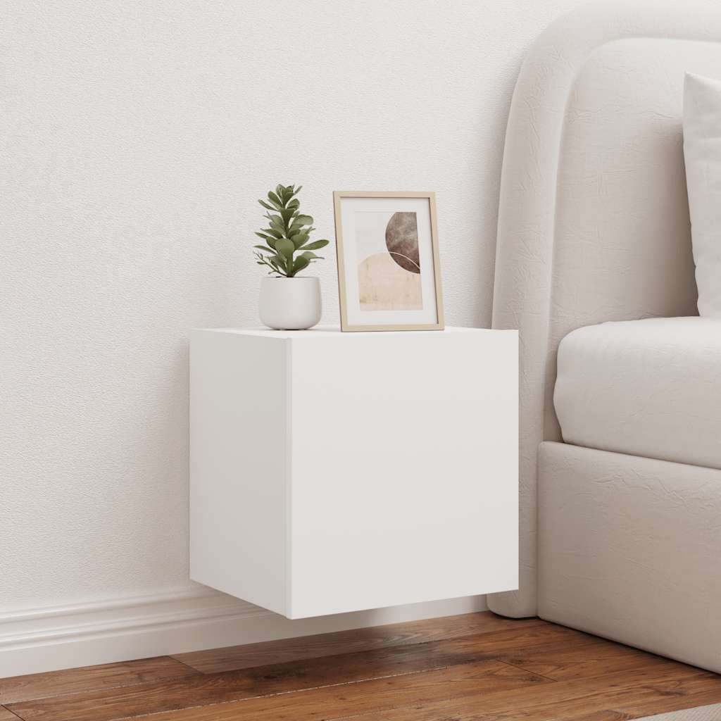 vidaXL TV-Wandschrank mit LED-Leuchten Weiß 40,5x35x40 cm