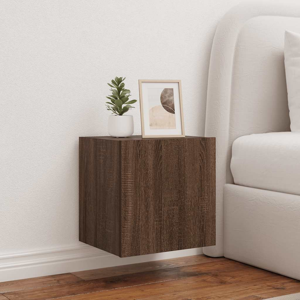 vidaXL TV-Wandschränke mit LED-Leuchten 2 Stk. Braun Eichen-Optik