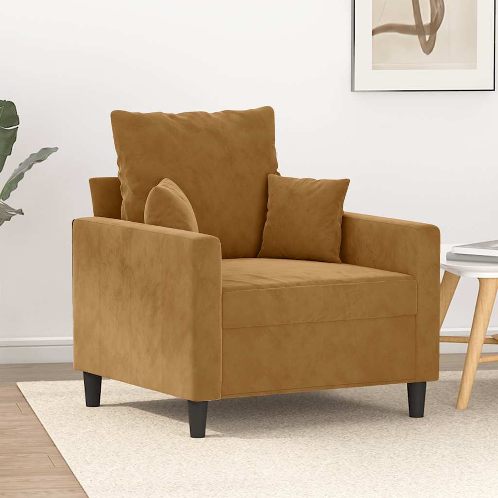 vidaXL Sessel Braun 60 cm Samt