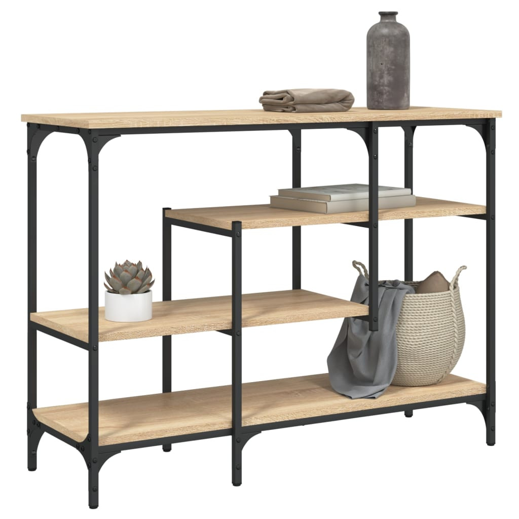 vidaXL Konsolentisch mit Ablagen Sonoma-Eiche 100x35x75 cm