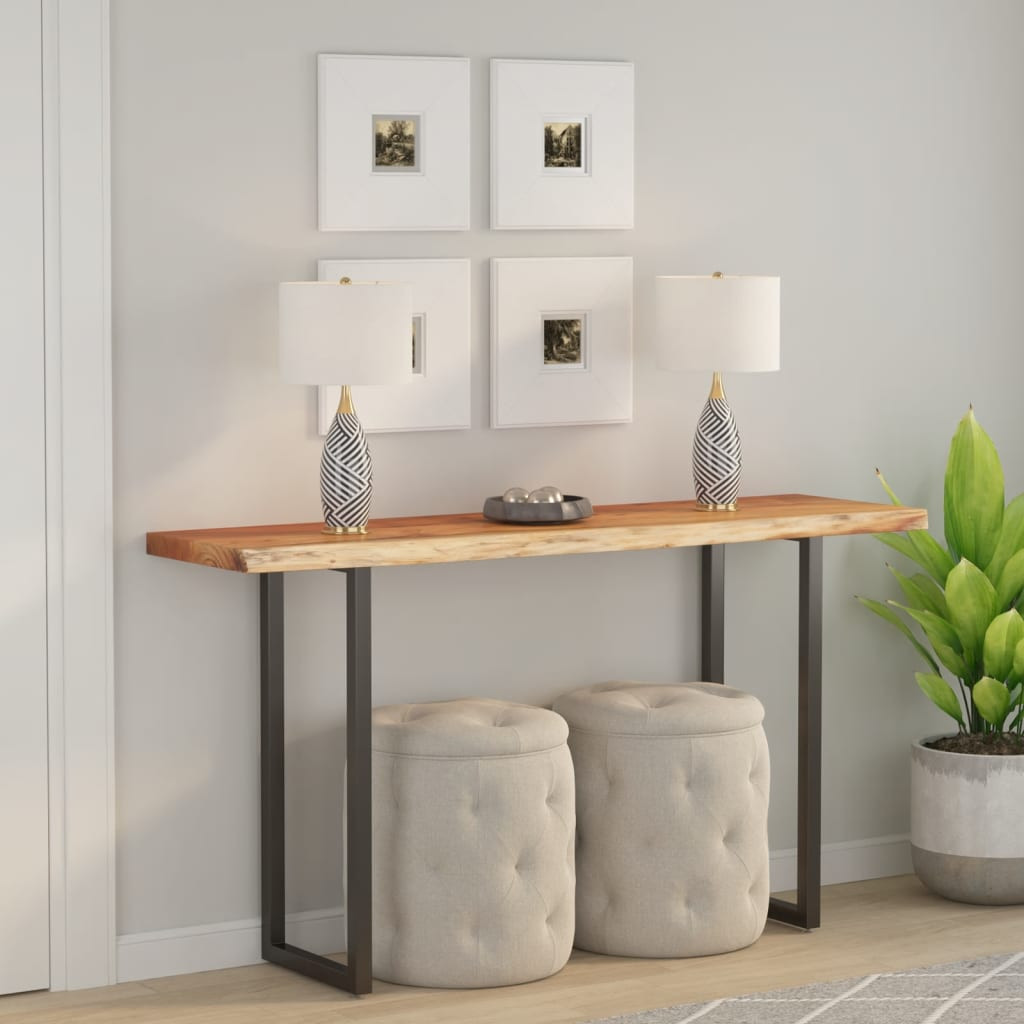 vidaXL Tischplatte 110x40x2,5cm Rechteckig Massivholz Akazie Baumkante