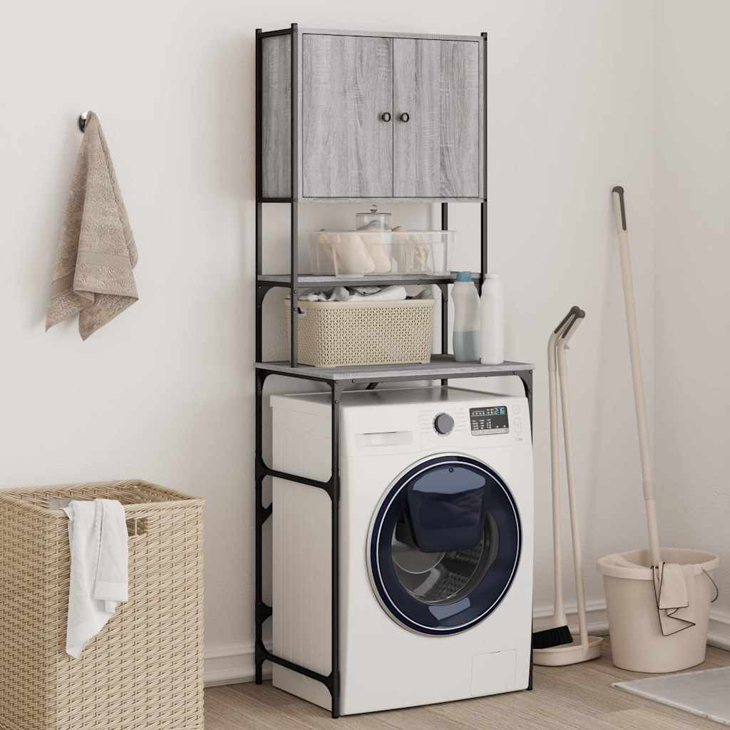 vidaXL Waschmaschinenschrank Grau Sonoma-Eiche 68x48,5x194 cm