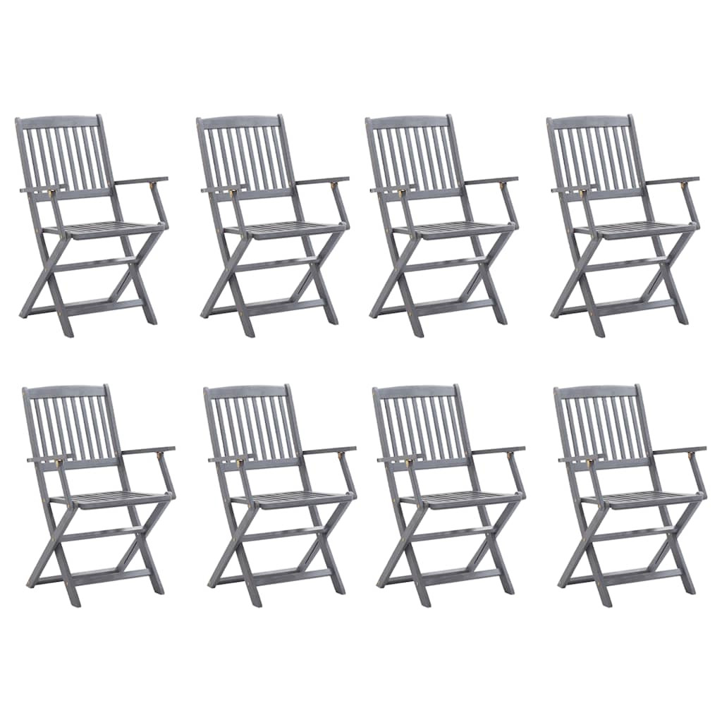 vidaXL Klappbare Gartenstühle 8 Stk. Massivholz Akazie