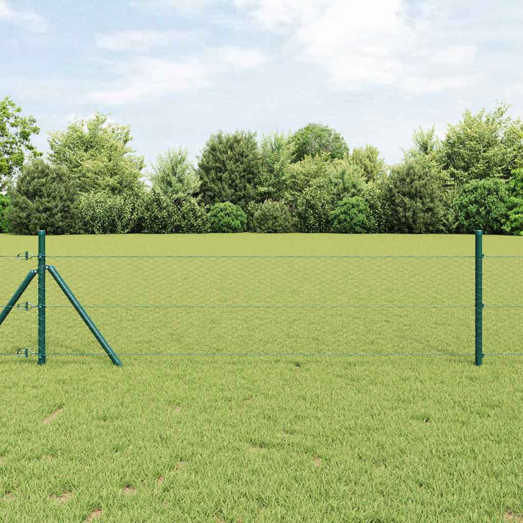 vidaXL Bodenmontierter Sechseckzaun 50 x 0,5 m PVC-beschichteter Stahl